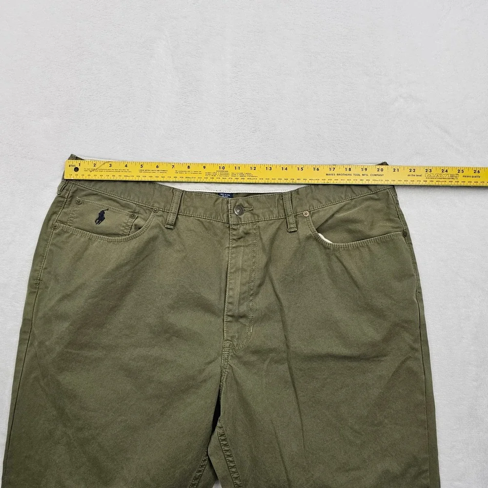 Polo Ralph Lauren Pants Mens 42x30 Olive Green Cotton Twill Straight Safari